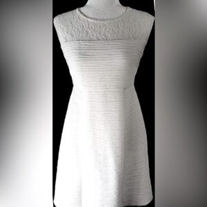 Motherhood Maternity White Textured Sleeveless Mini Dress